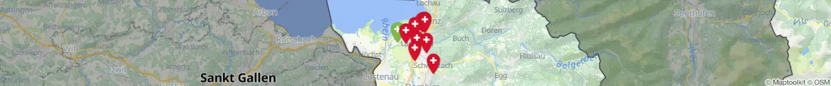 Kartenansicht für Apotheken-Notdienste in der Nähe von Kennelbach (Bregenz, Vorarlberg)